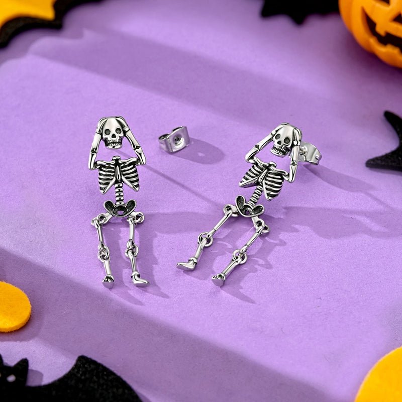 Pangama Jewelry Spooky Skeleton Dangle Earrings