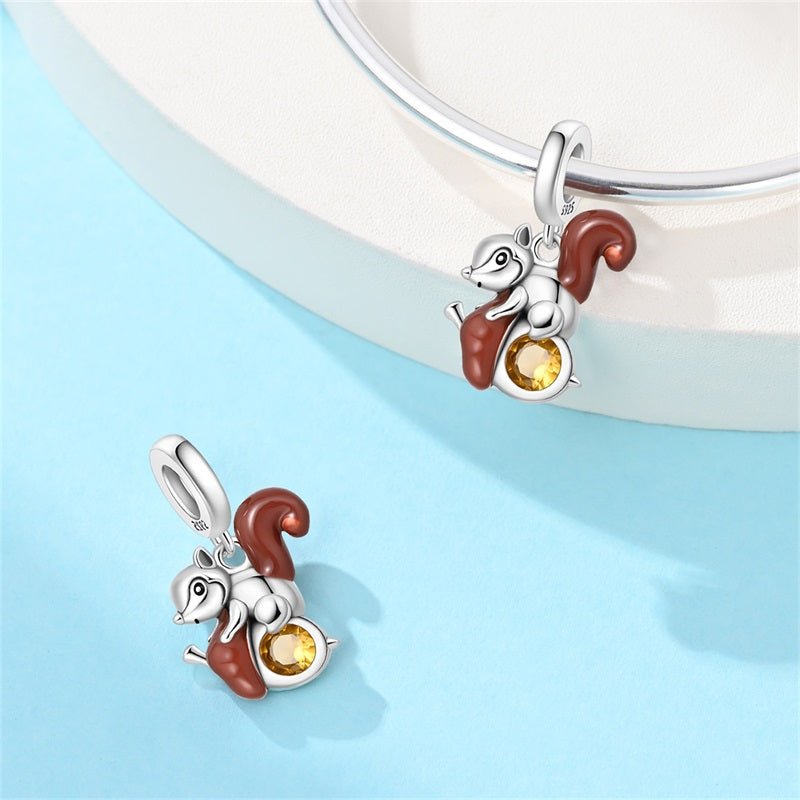Pangama Jewelry Squirrel with Acorn Dangle Charm