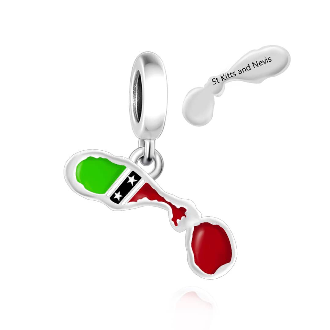 Pangama Jewelry St. Kitts and Nevis Map Dangle Charm