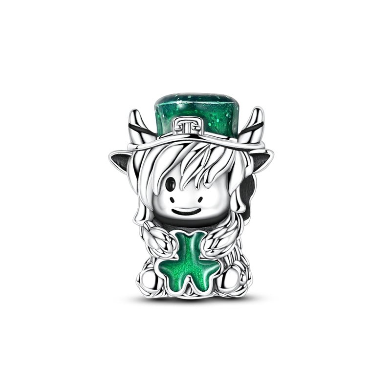 Pangama Jewelry St. Patrick’s Day Highland Cow with Clover Charm