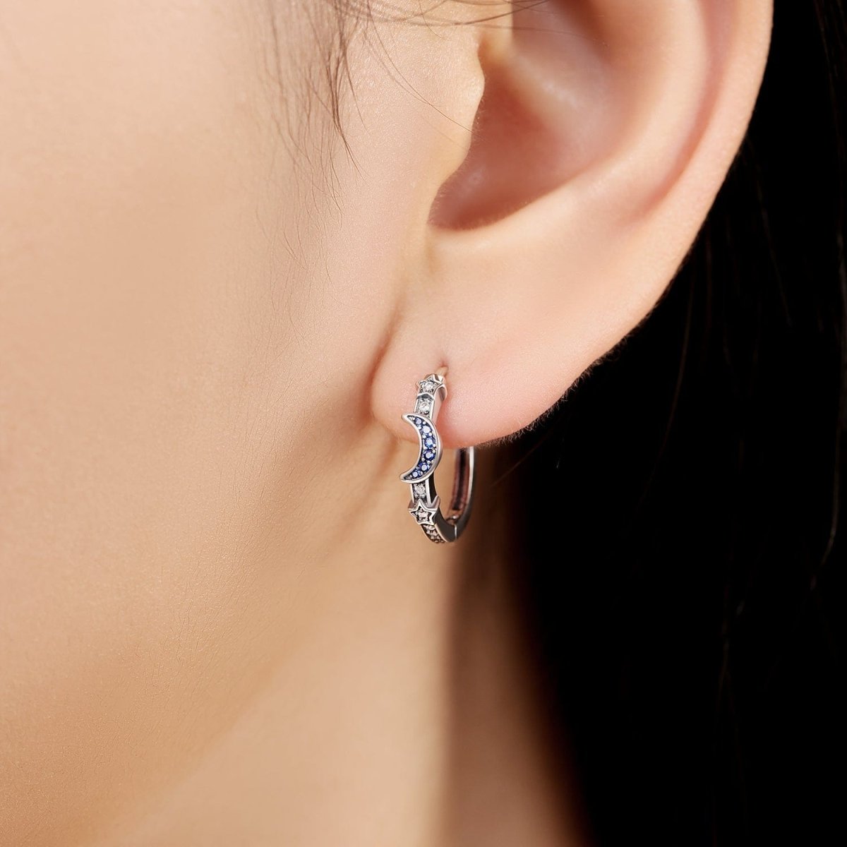 Pangama Jewelry Star & Moon Hoop Earrings