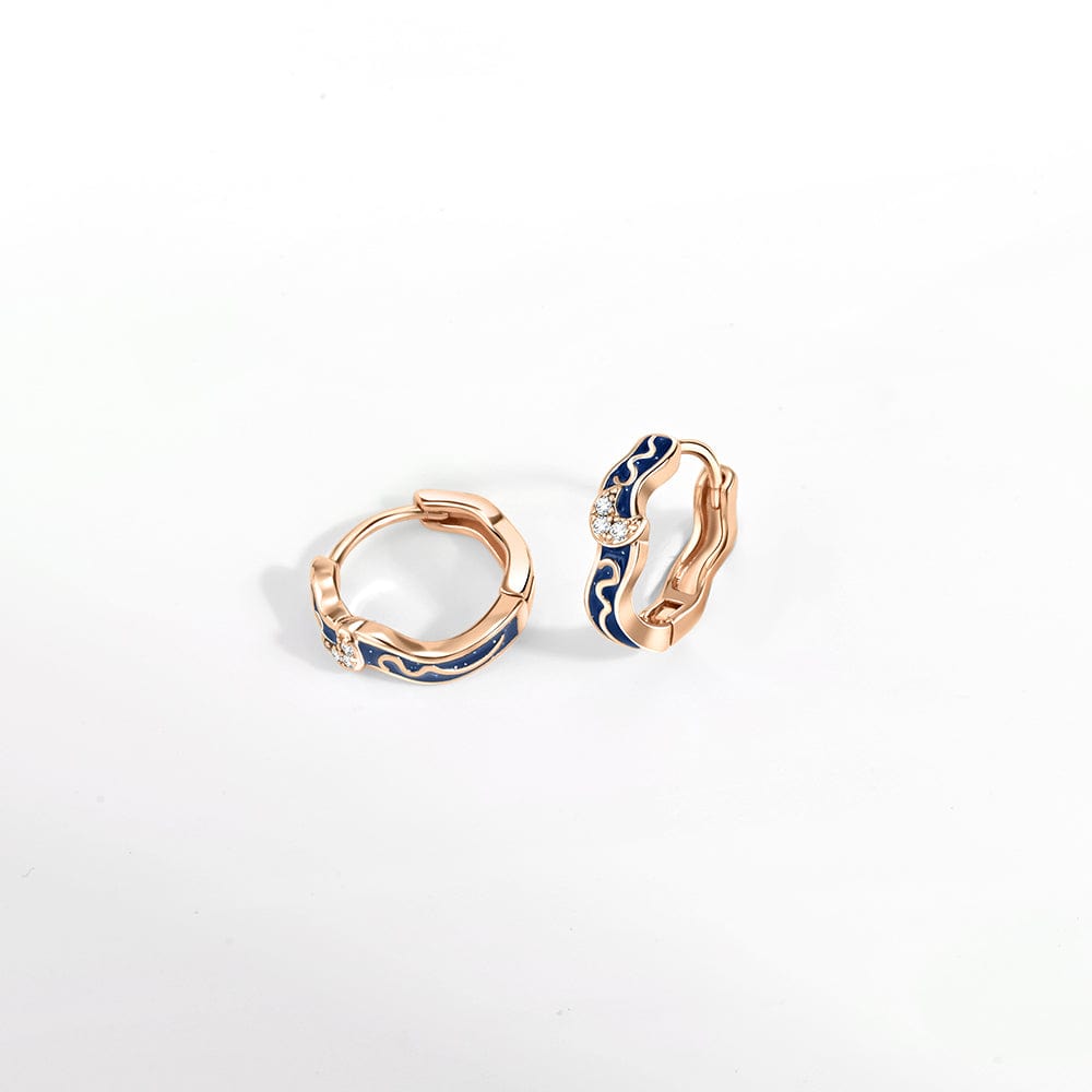 Pangama Jewelry Star & Moon Huggie Earrings with Enamel