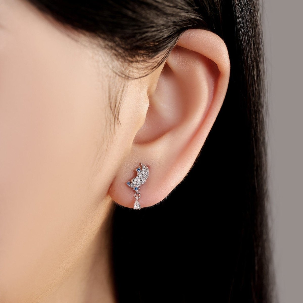 Pangama Jewelry Starlit Crescent Drop Earrings