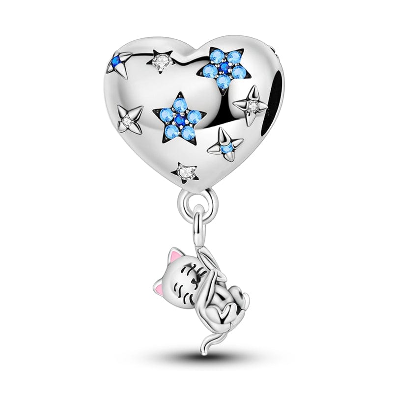 Pangama Jewelry Starry Heart & Playful Cat Charm
