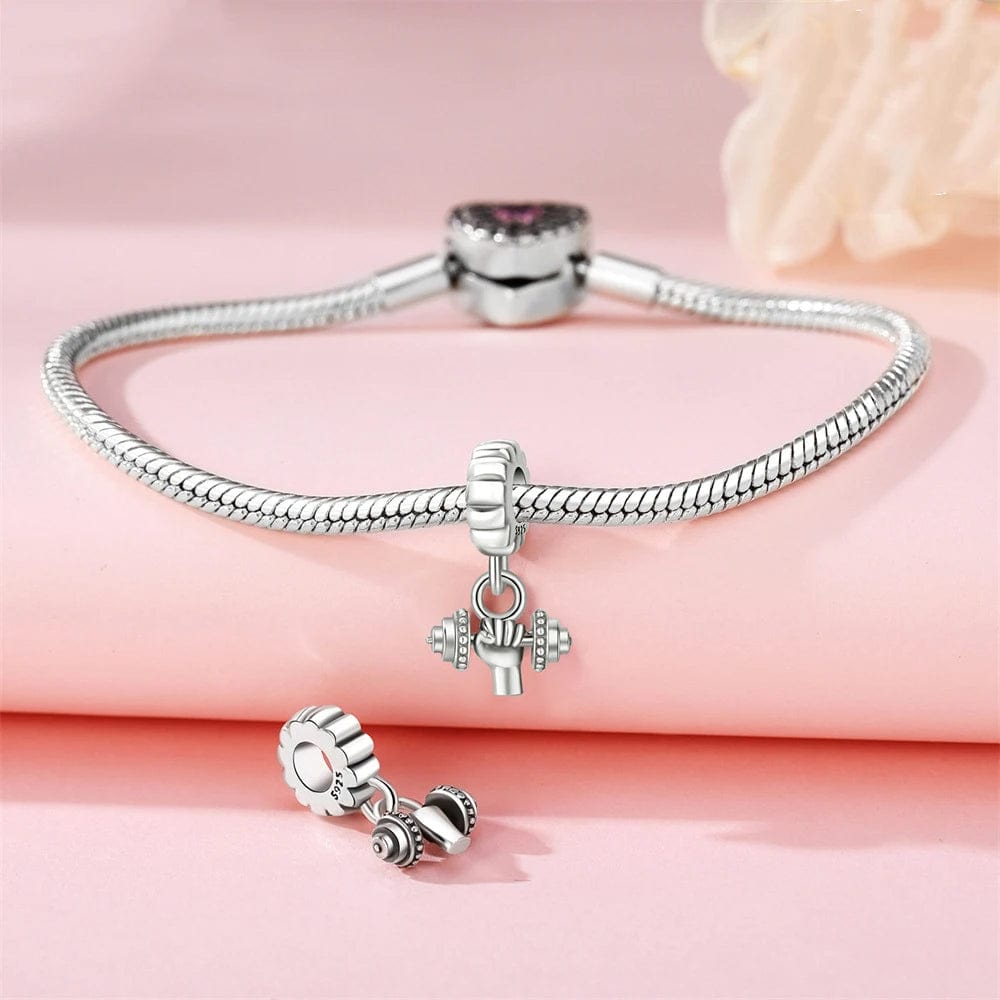 Pangama Jewelry Strength & Dumbbell Dangle Charm