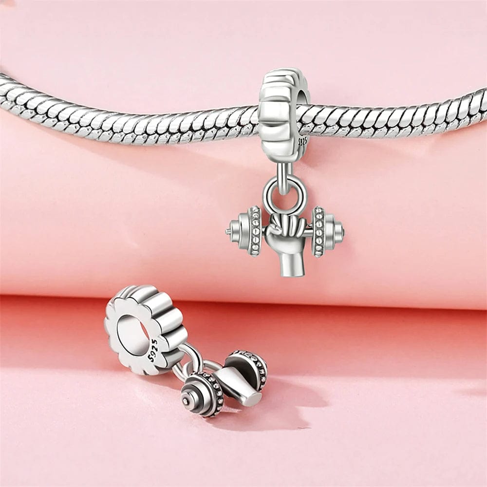 Pangama Jewelry Strength & Dumbbell Dangle Charm