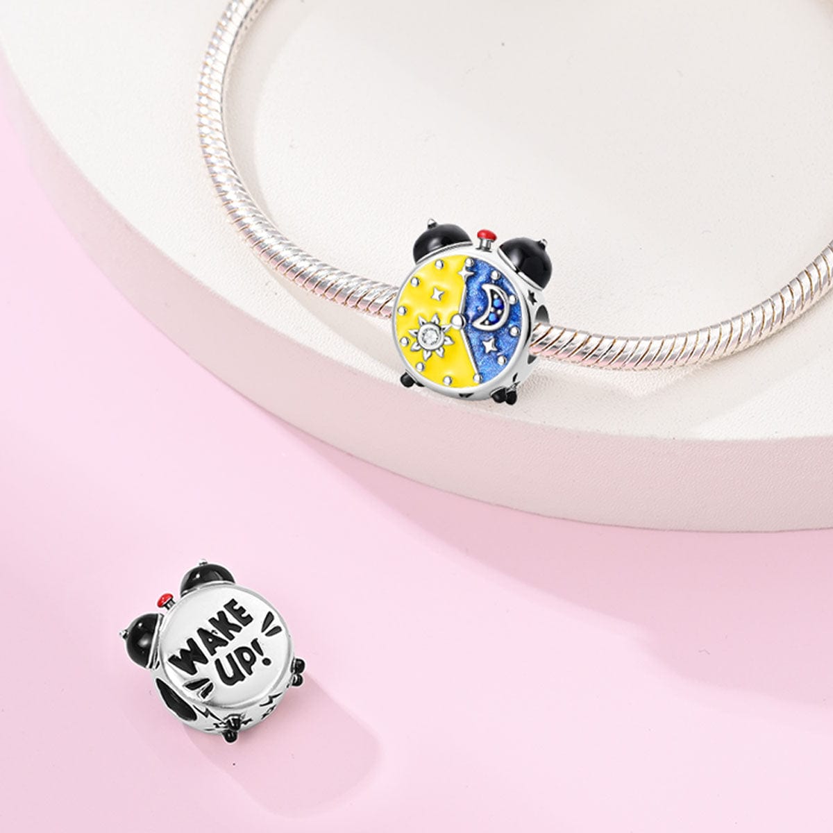 Pangama Jewelry Sun & Moon Dual Time Alarm Clock Charm