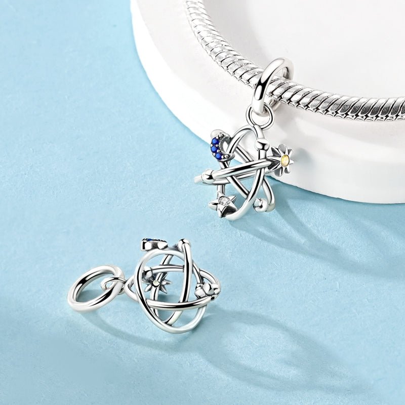 Pangama Jewelry Sun, Moon & Star Orbit Dangle Charm