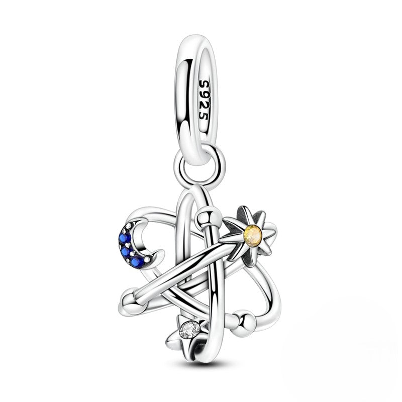 Pangama Jewelry Sun, Moon & Star Orbit Dangle Charm