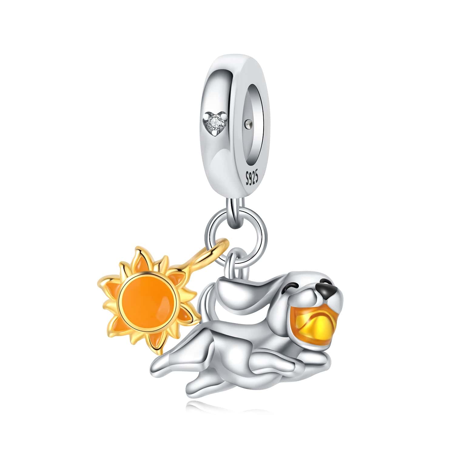 Pangama Jewelry Sun & Playful Dog Dangle Charm