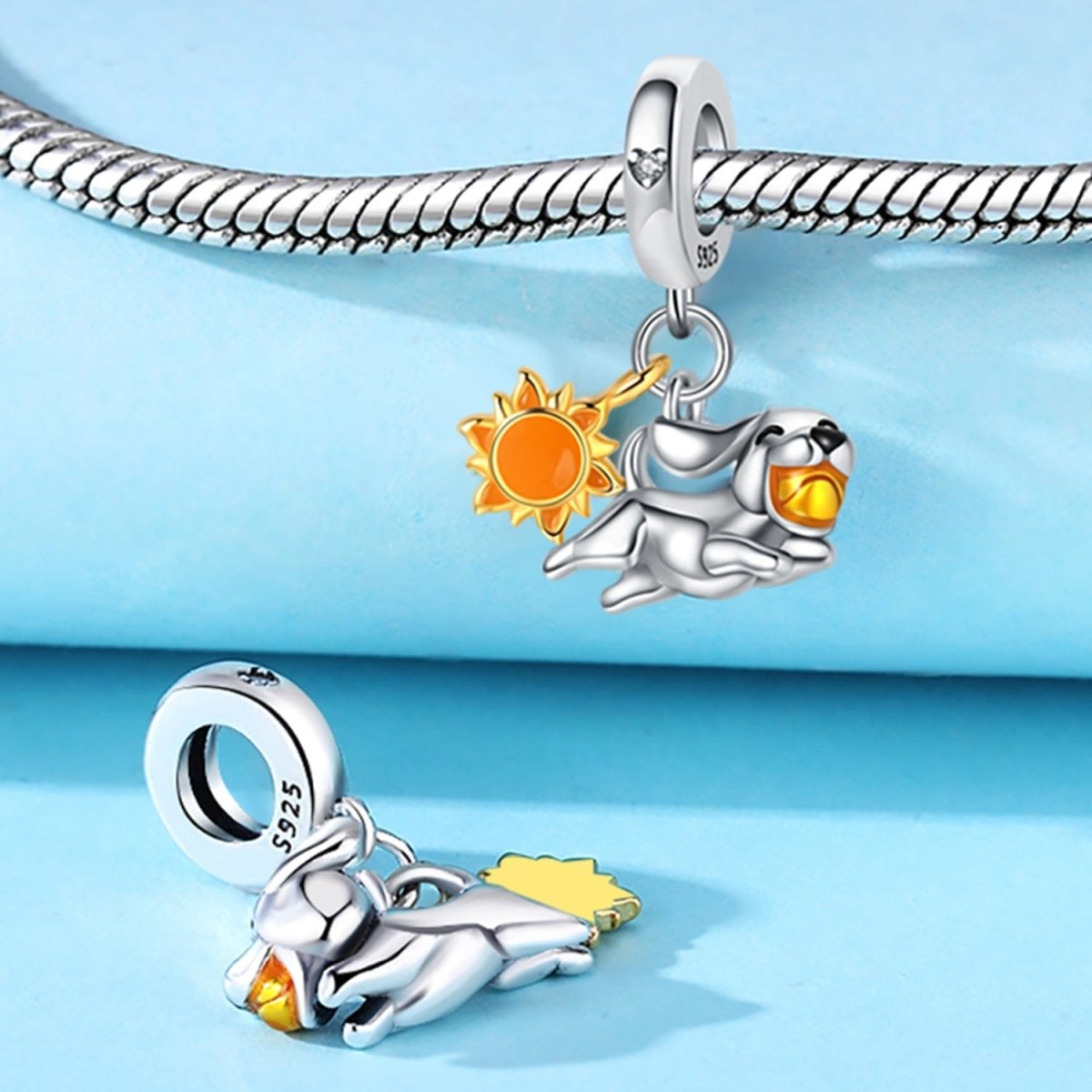 Pangama Jewelry Sun & Playful Dog Dangle Charm