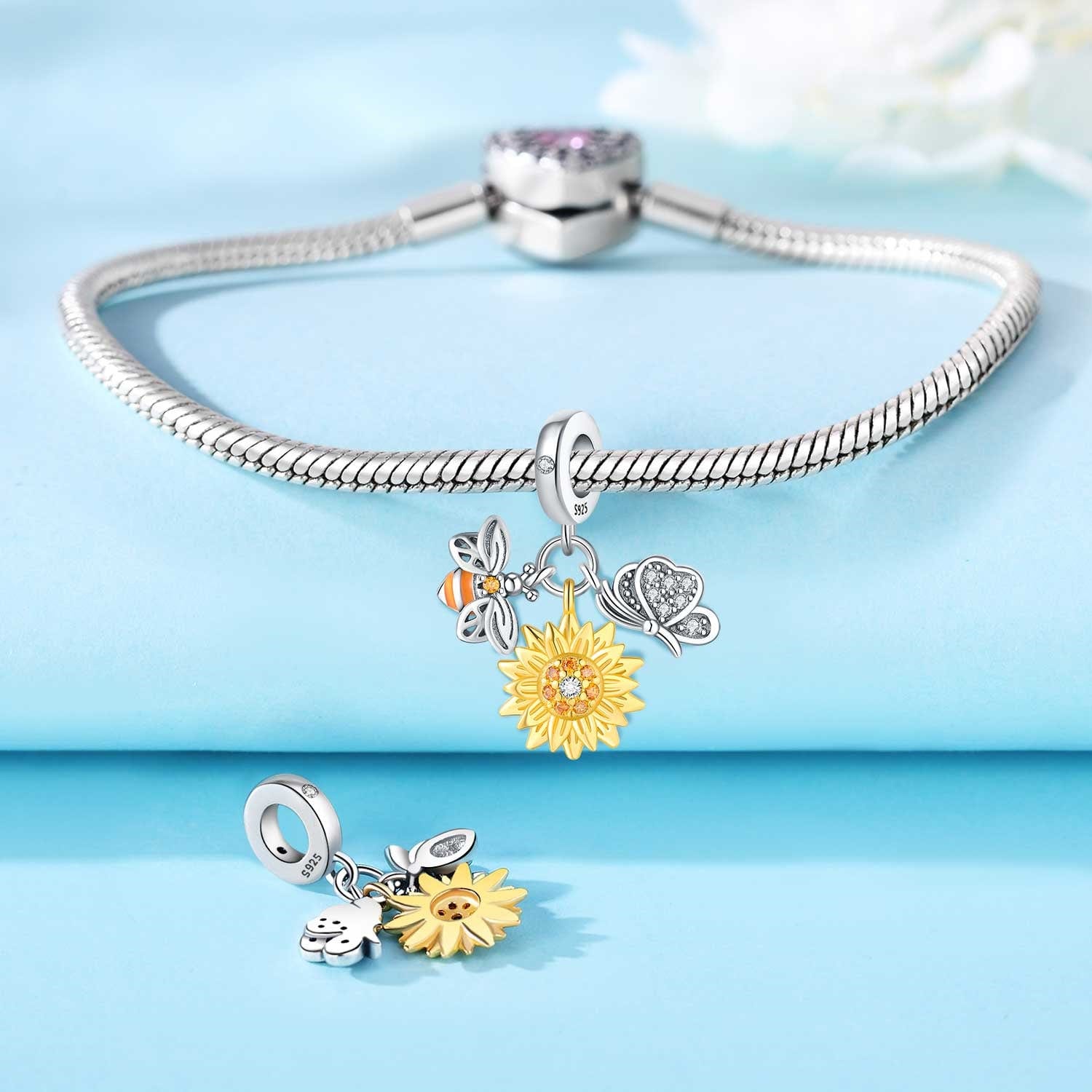 Pangama Jewelry Sunflower, Bee & Butterfly Charm