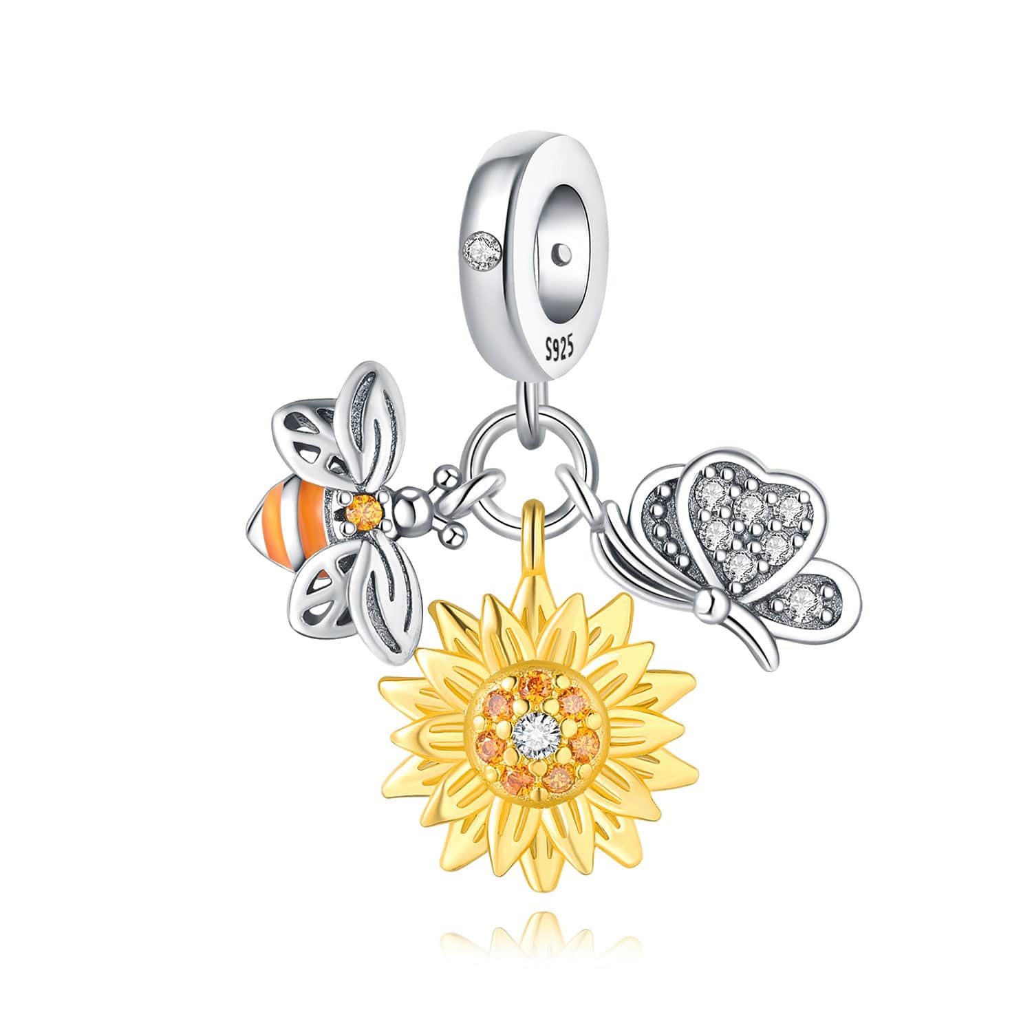 Pangama Jewelry Sunflower, Bee & Butterfly Charm