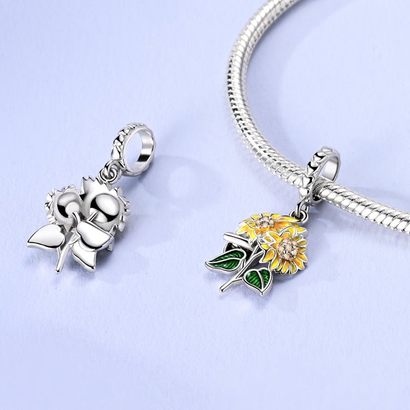 Pangama Jewelry Sunflower Bouquet Dangle Charm