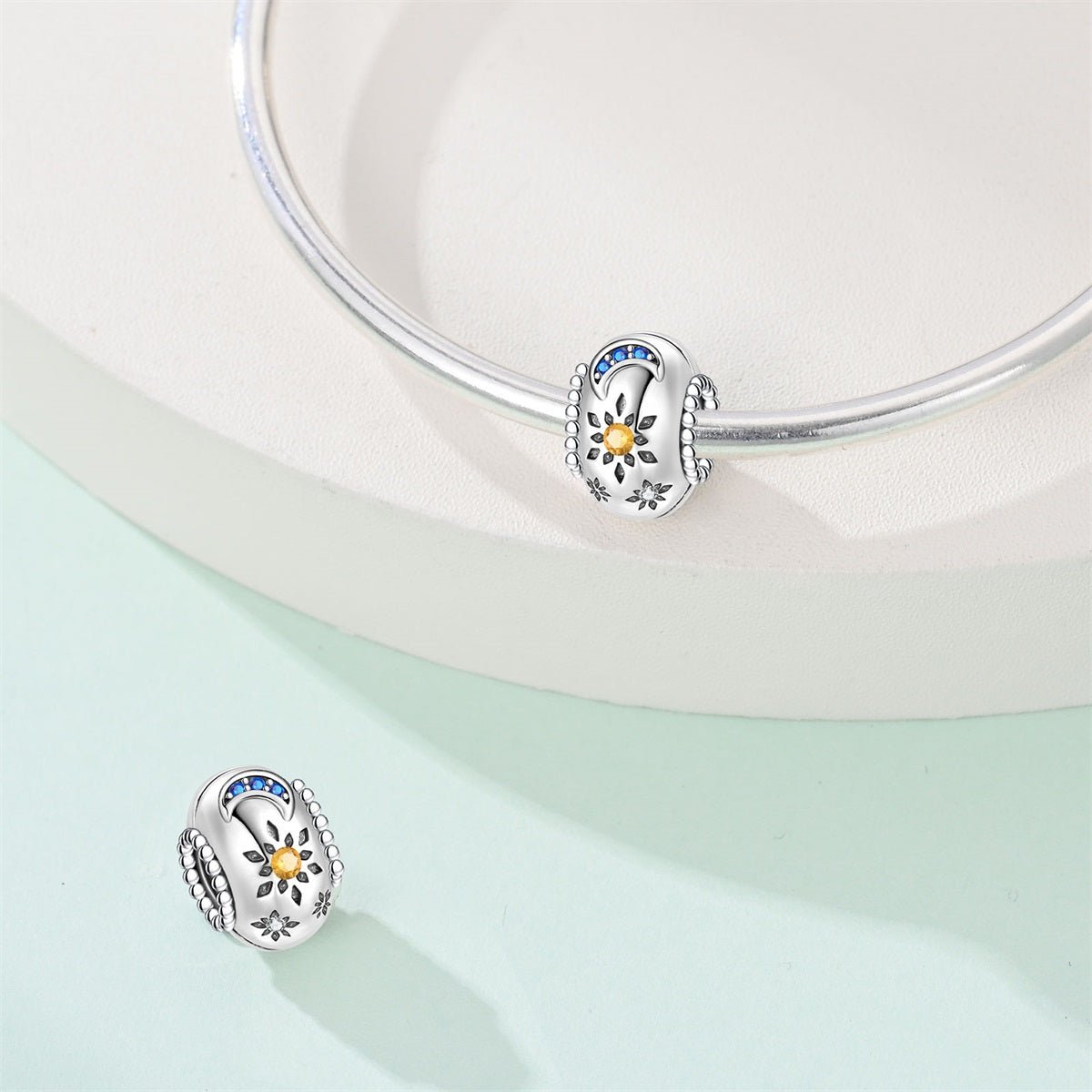 Pangama Jewelry Sunflower & Crescent Moon Charm