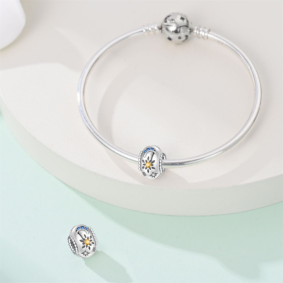 Pangama Jewelry Sunflower & Crescent Moon Charm