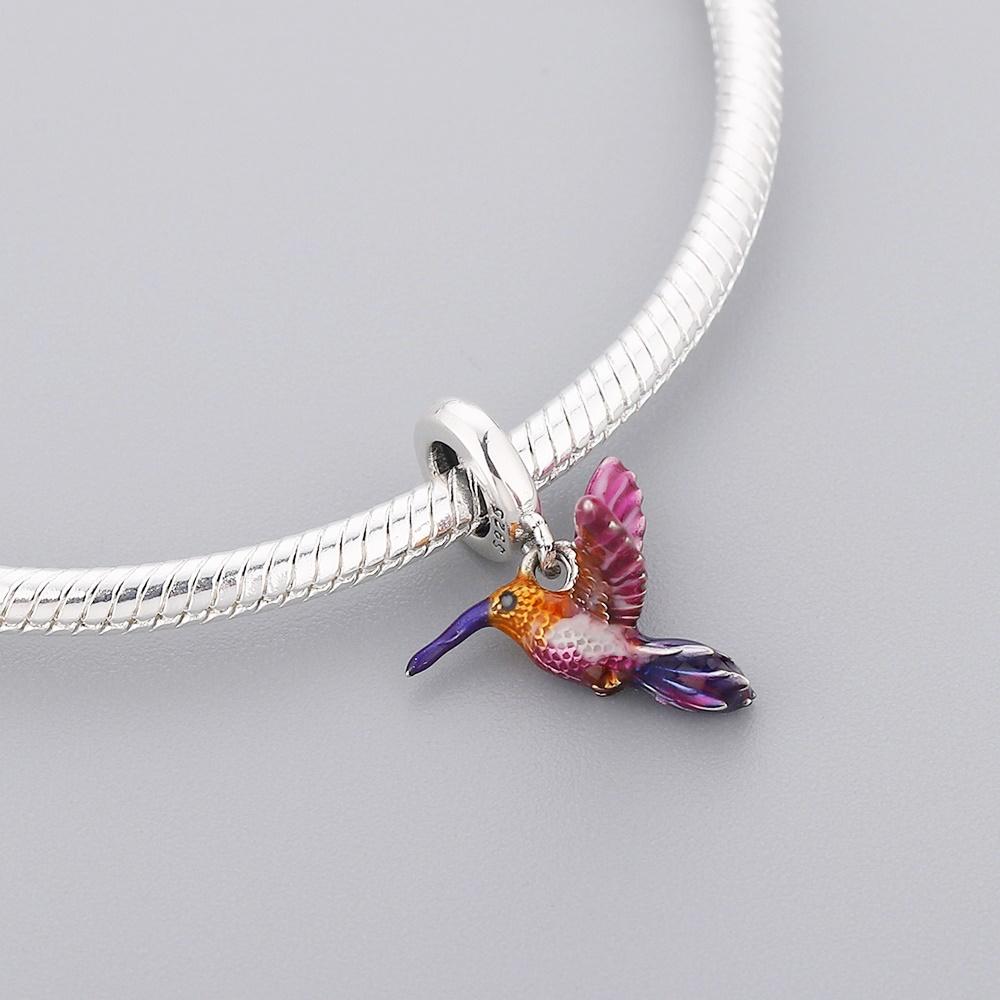 Pangama Jewelry Sunset Hummingbird Dangle Charm