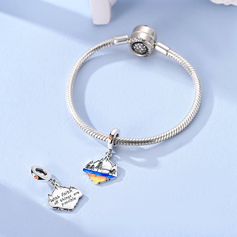 Pangama Jewelry Sunset Mountain Faith Dangle Charm