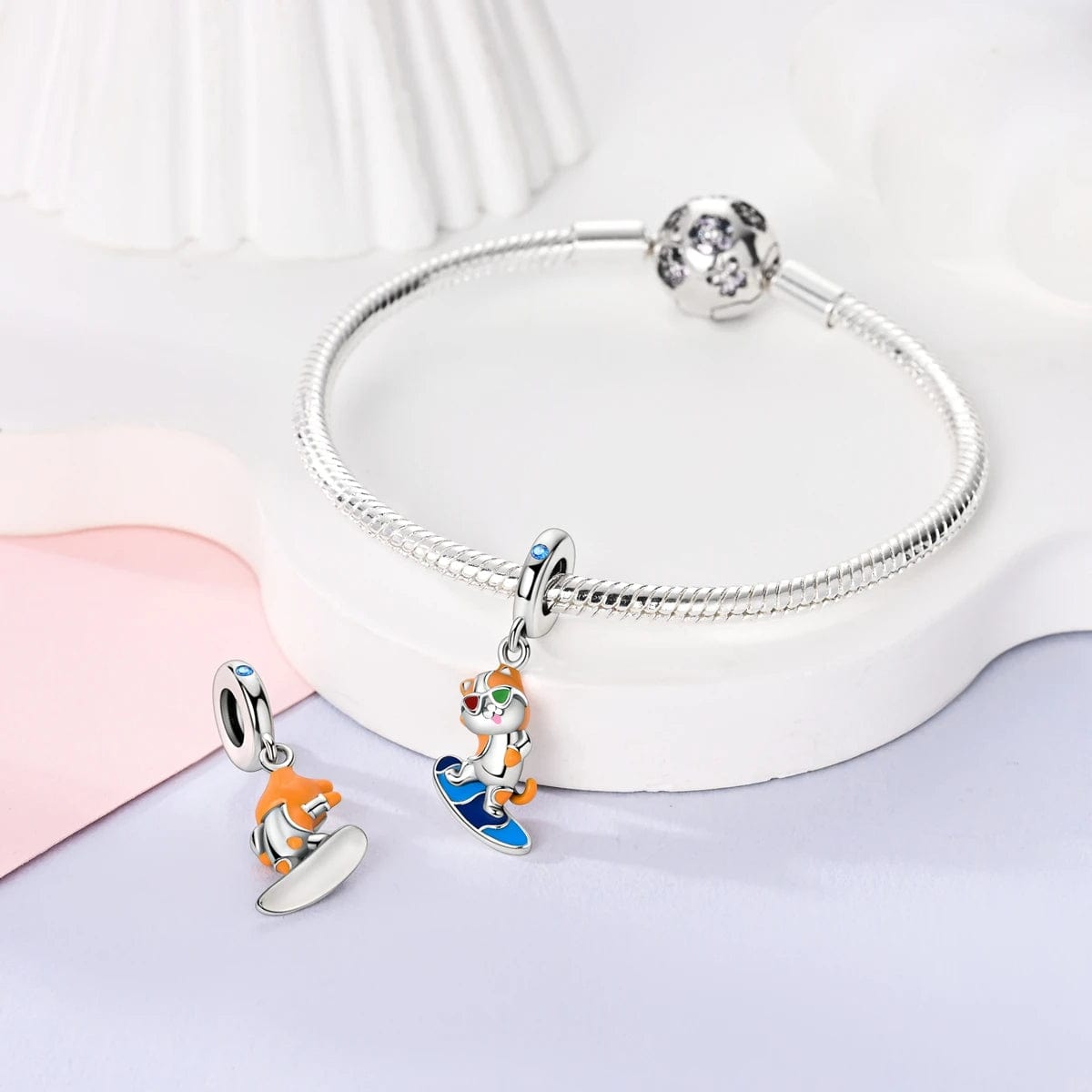 Pangama Jewelry Surfer Cat Summer Dangle Charm