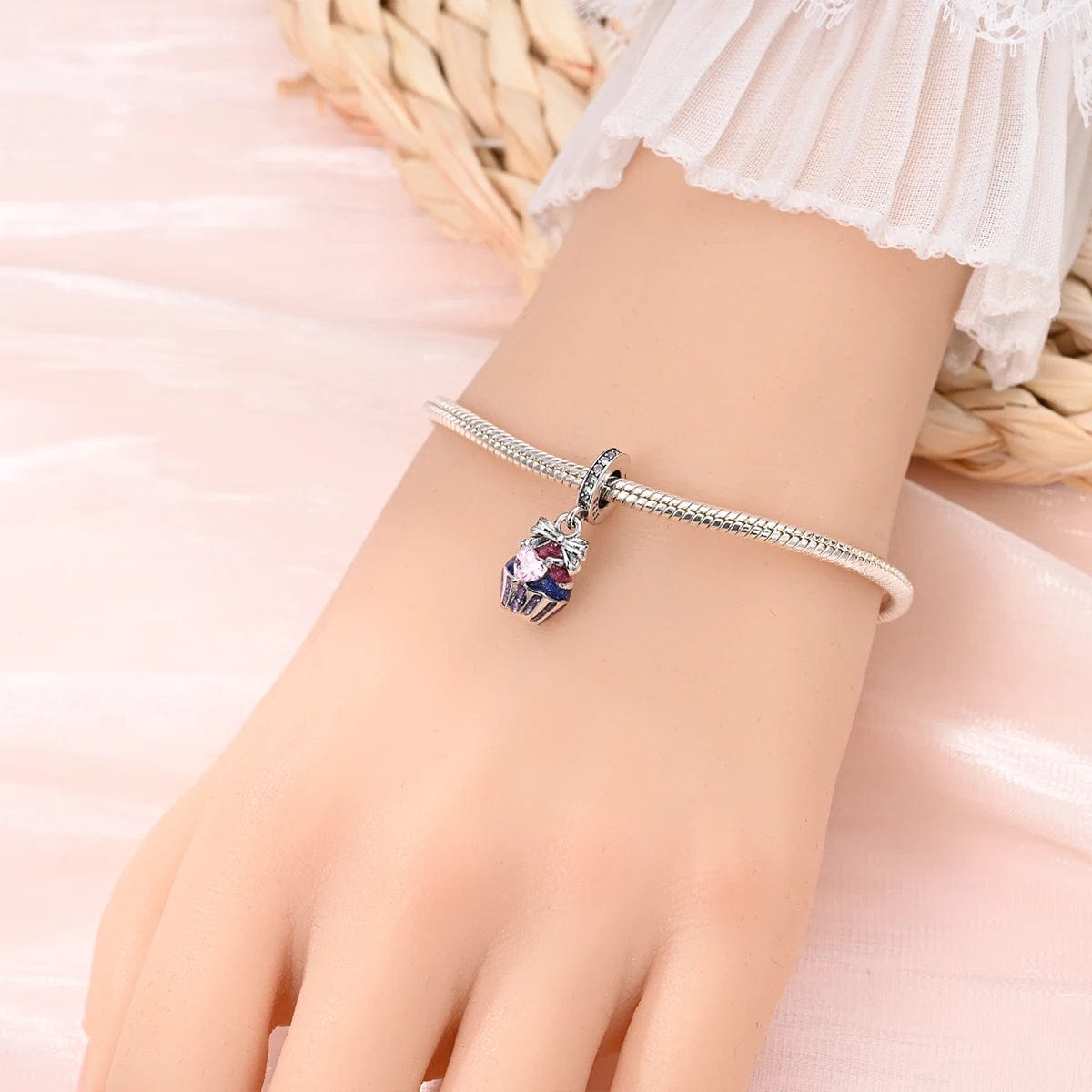 Pangama Jewelry Sweet Cupcake Dangle Charm