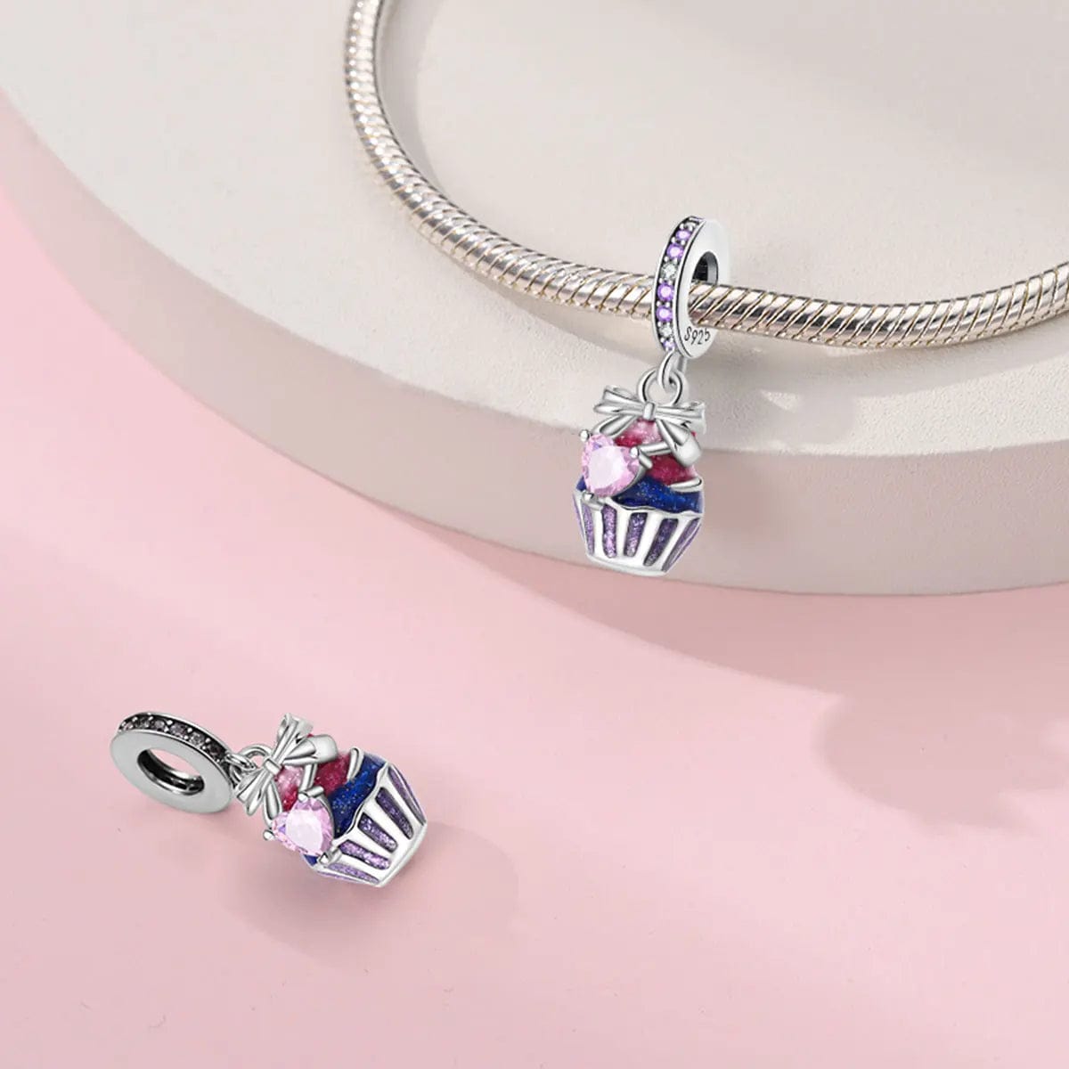 Pangama Jewelry Sweet Cupcake Dangle Charm