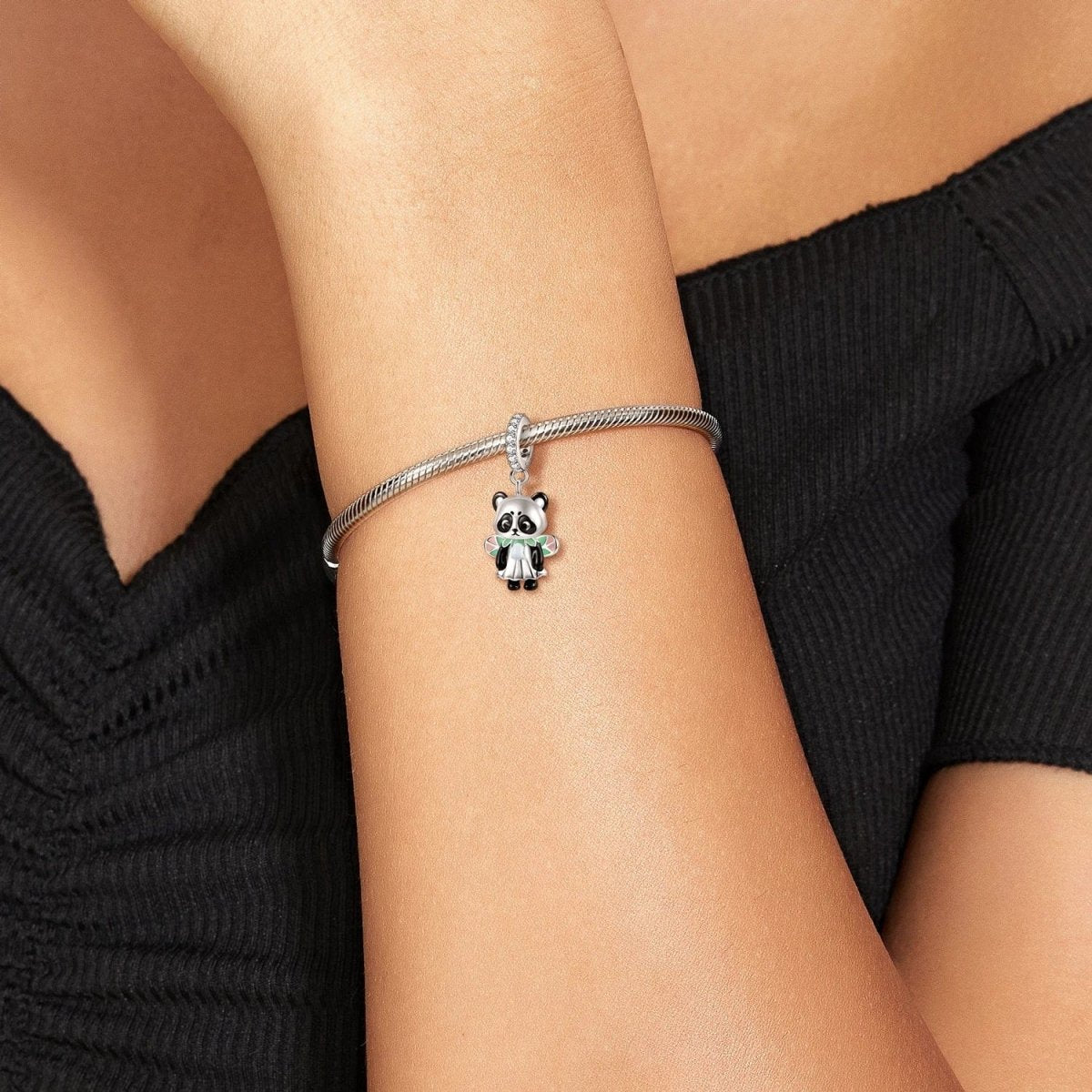 Pangama Jewelry Sweet Panda Fairy Dangle Charm