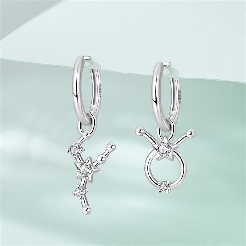 Pangama Jewelry Taurus Constellation Zodiac Hoop Earrings