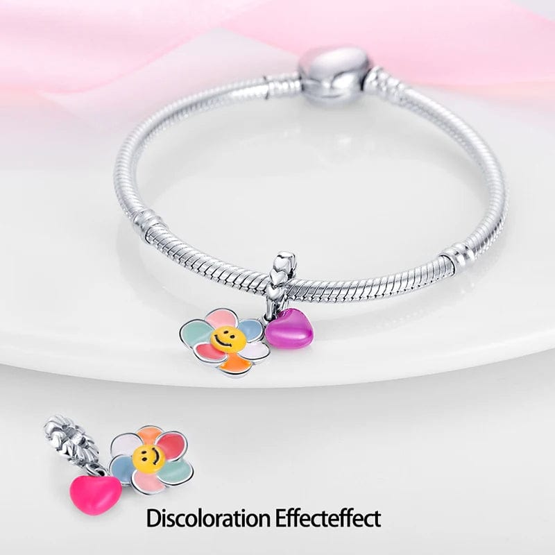 Pangama Jewelry Temperature Changing Colorful Flower Dangle Charm