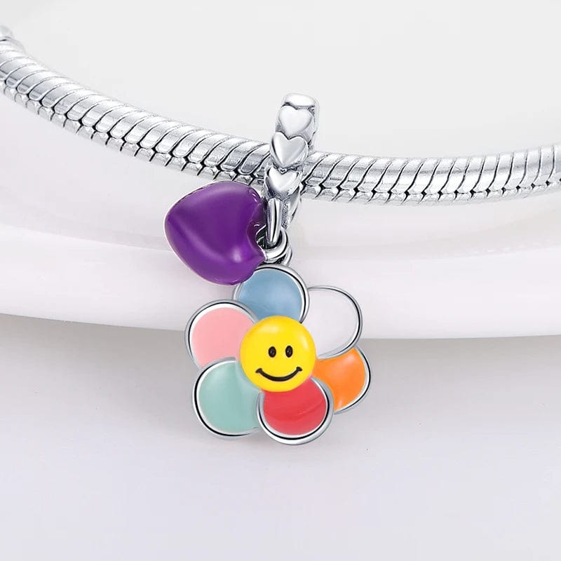 Pangama Jewelry Temperature Changing Colorful Flower Dangle Charm