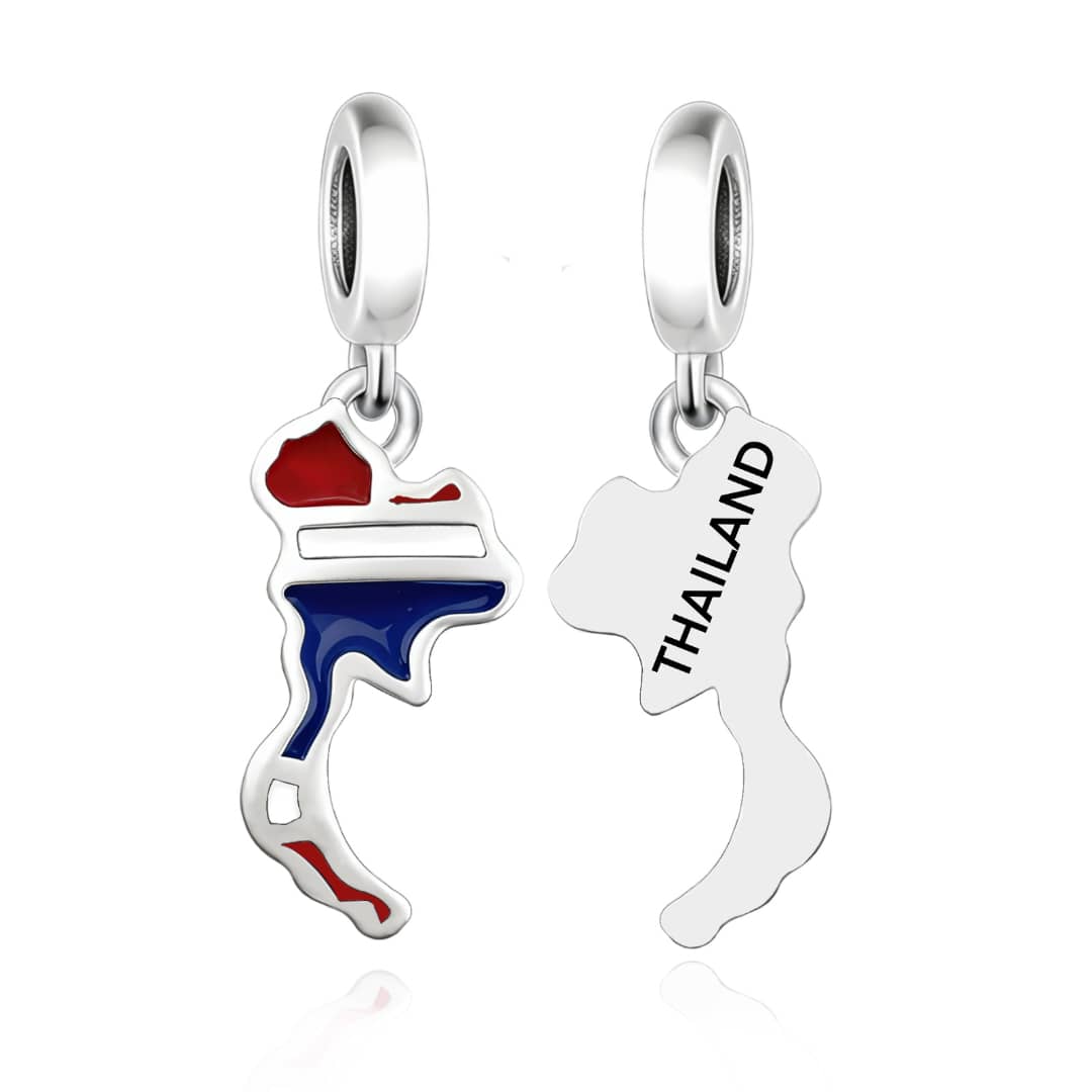 Pangama Jewelry Thailand Map Flag Dangle Charm