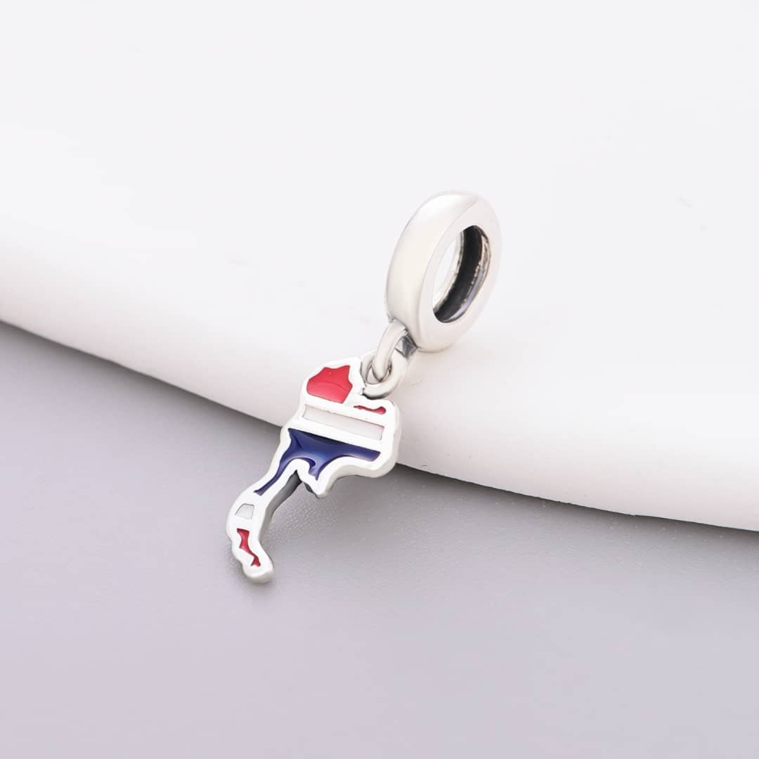 Pangama Jewelry Thailand Map Flag Dangle Charm