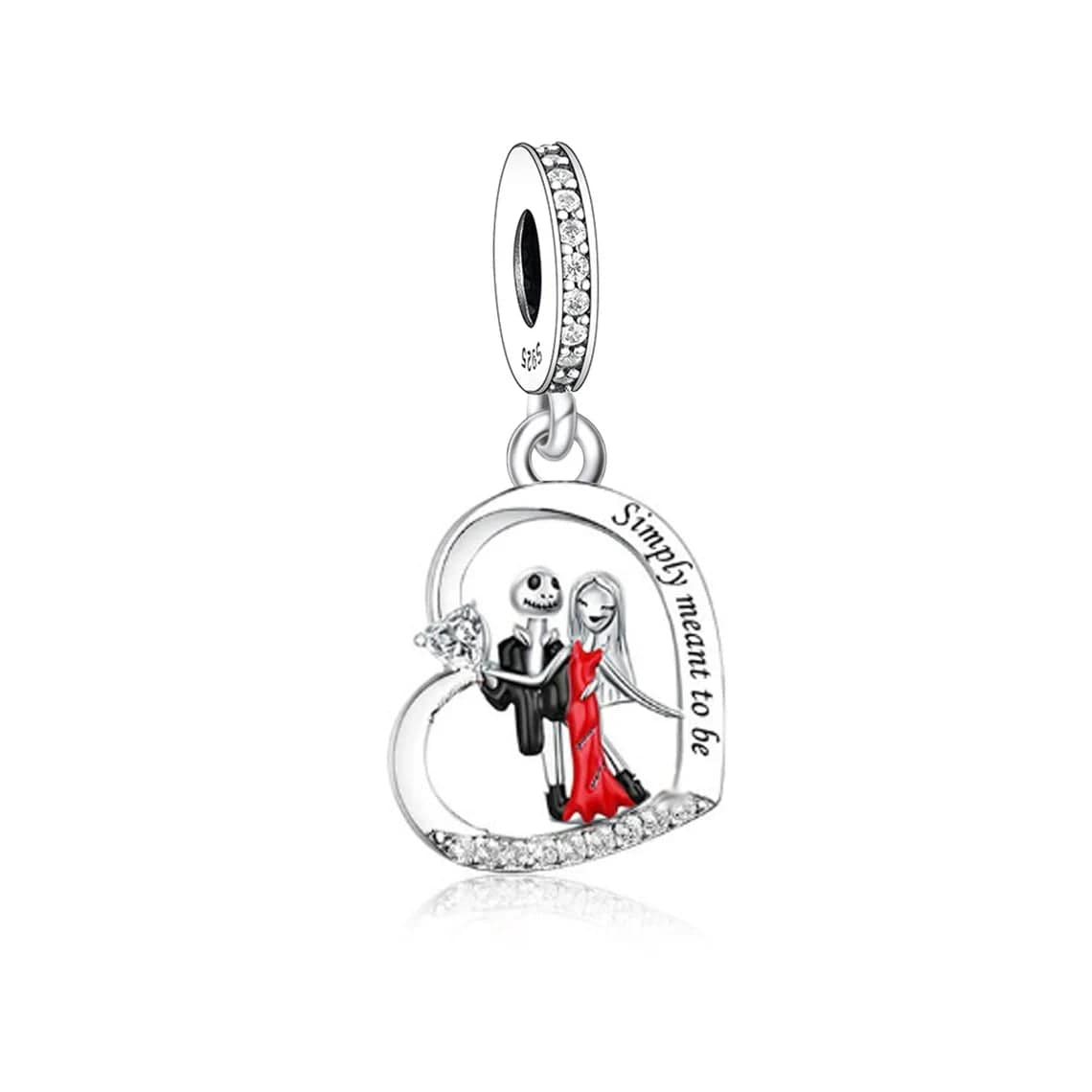 Pangama Jewelry The Nightmare Before Christmas Couple Heart Charm