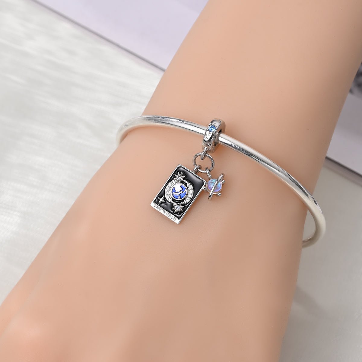 Pangama Jewelry The World Tarot & Cosmic Planet Dangle Charm