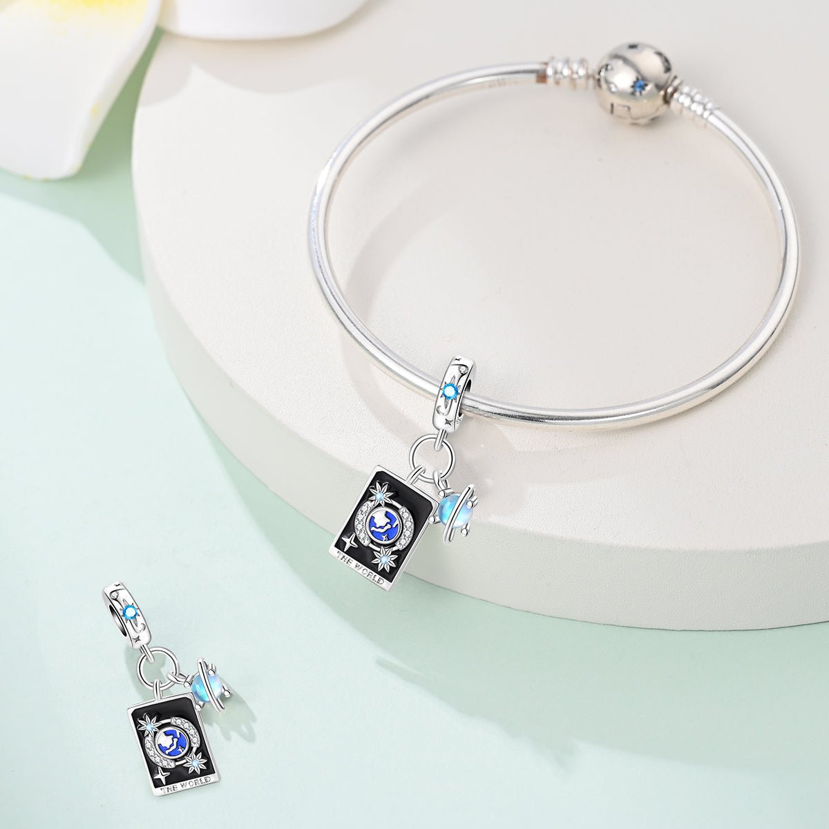 Pangama Jewelry The World Tarot & Cosmic Planet Dangle Charm