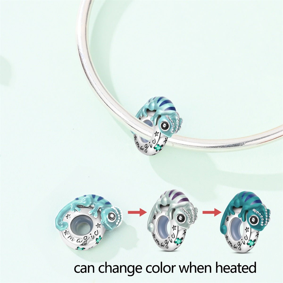 Pangama Jewelry Thermochromic Magic Chameleon Color - Changing Charm