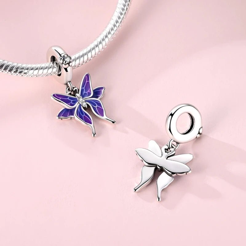 Pangama Jewelry Thermochromic Purple Butterfly Dangle Charm