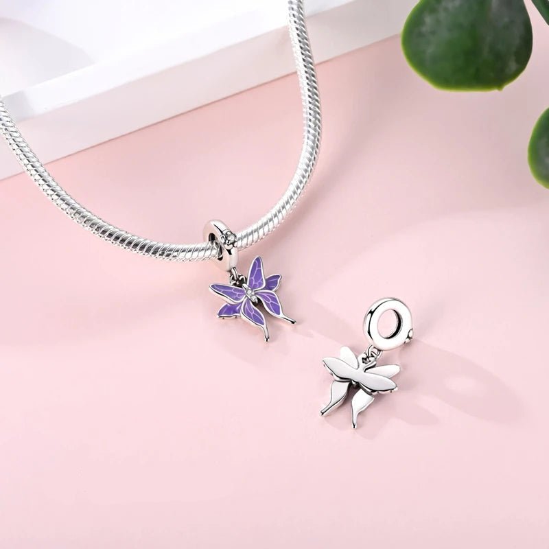 Pangama Jewelry Thermochromic Purple Butterfly Dangle Charm
