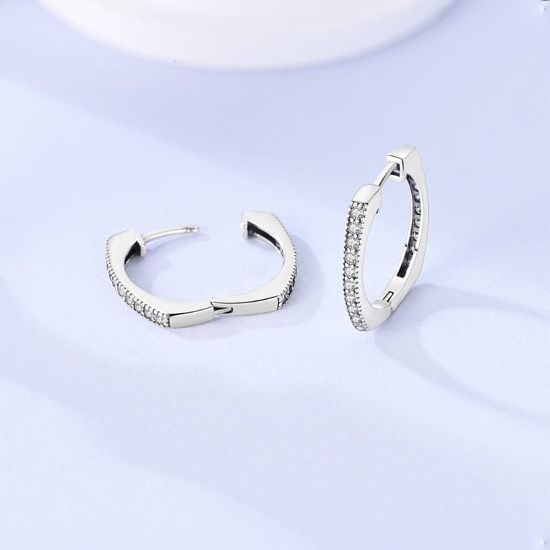 Pangama Jewelry Timeless Square Crystal Hoop Earrings