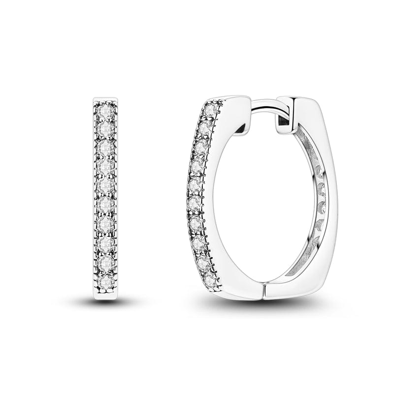 Pangama Jewelry Timeless Square Crystal Hoop Earrings