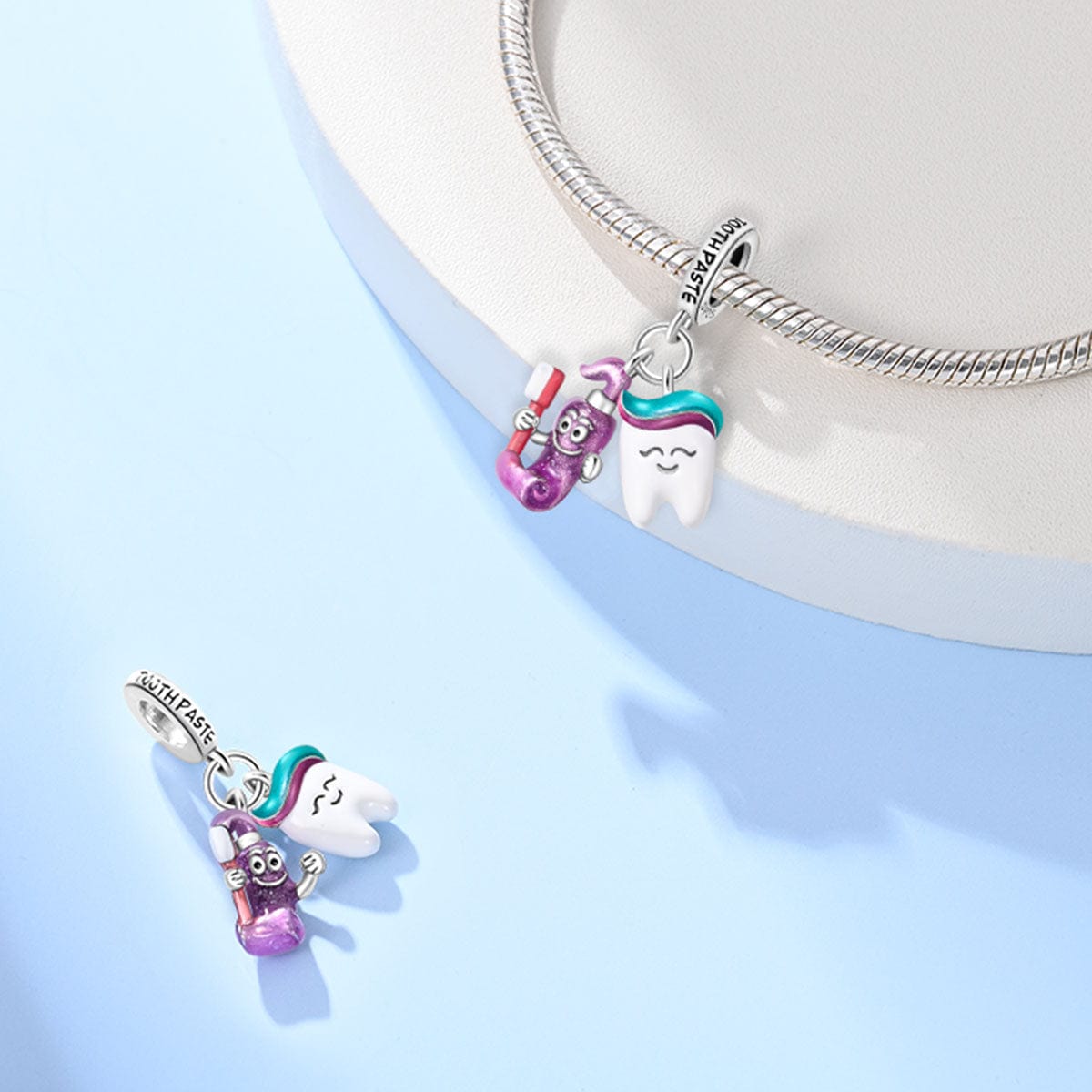 Pangama Jewelry Toothpaste & Tooth Smile Dangle Charm