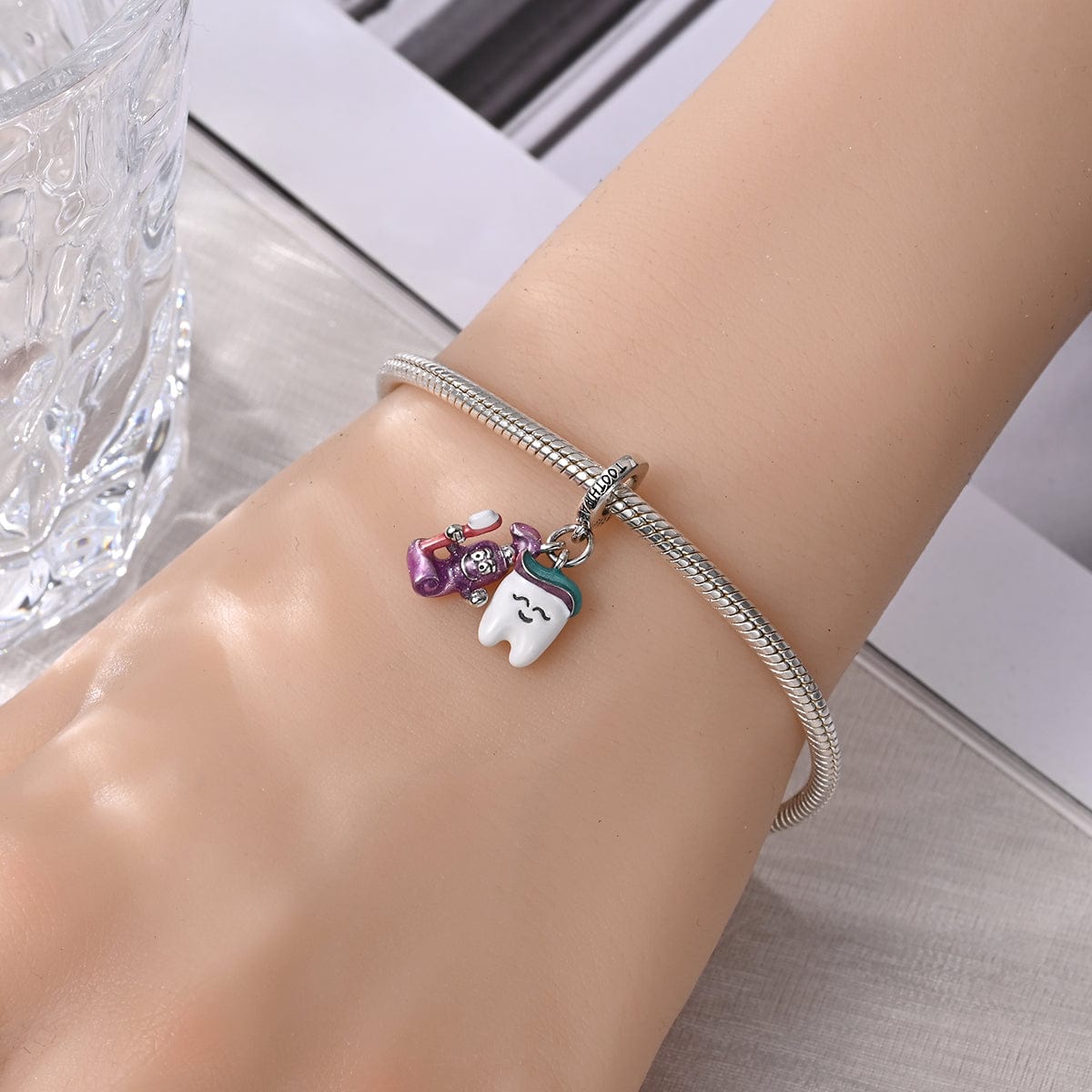 Pangama Jewelry Toothpaste & Tooth Smile Dangle Charm