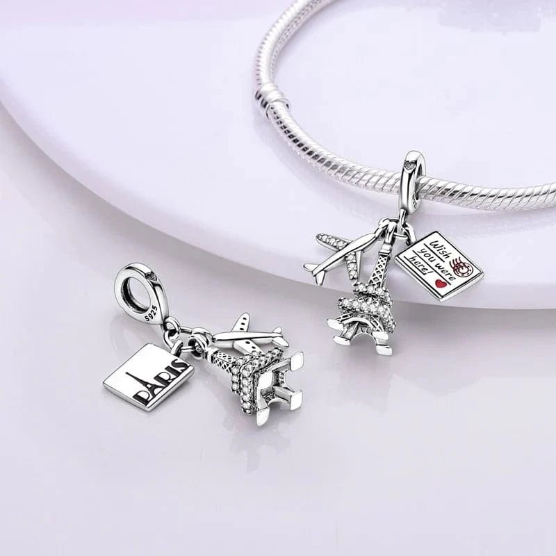 Pangama Jewelry Travel to Paris Eiffel Tower Love Dangle Charm