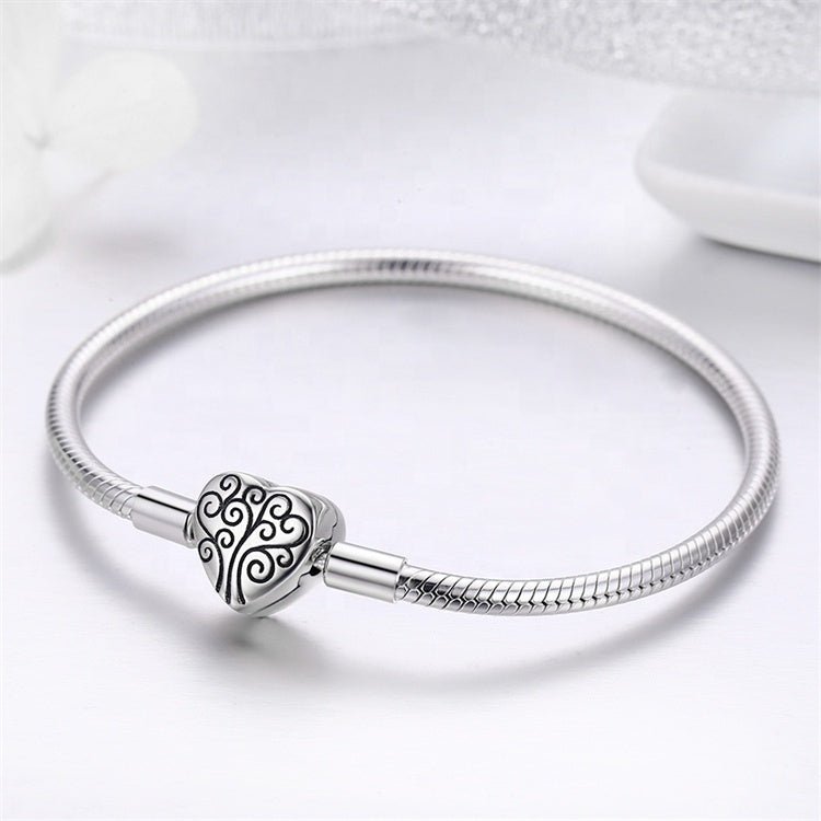 Pangama Jewelry Tree of Life Heart Clasp Charm Bracelet