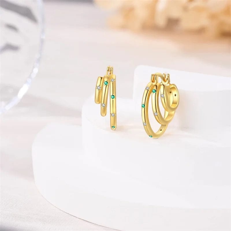 Pangama Jewelry Triple - Layered Gold Hoop Earrings