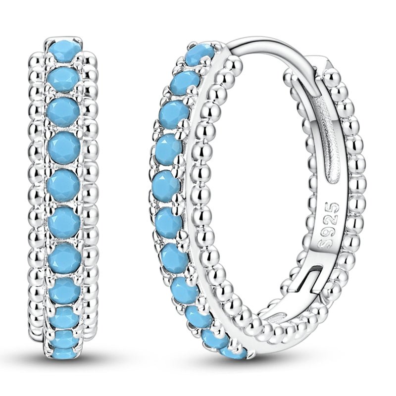 Pangama Jewelry Turquoise Beaded Hoop Earrings