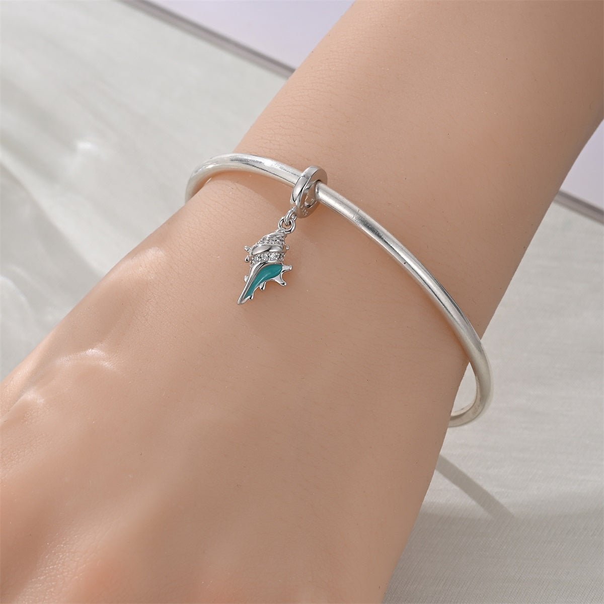 Pangama Jewelry Turquoise Conch Shell Dangle Charm