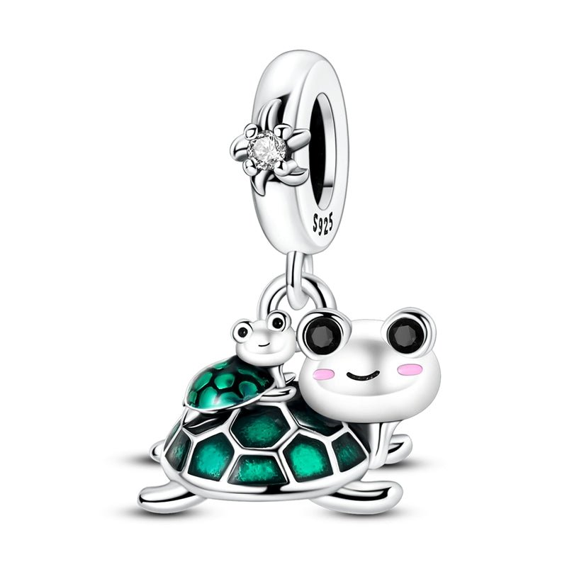 Pangama Jewelry Turtle with Baby Turtle Dangle Charm