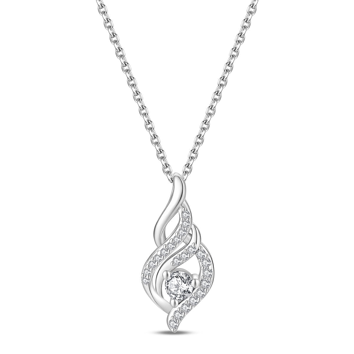 Pangama Jewelry Twisted Flame Pavé Pendant Necklace