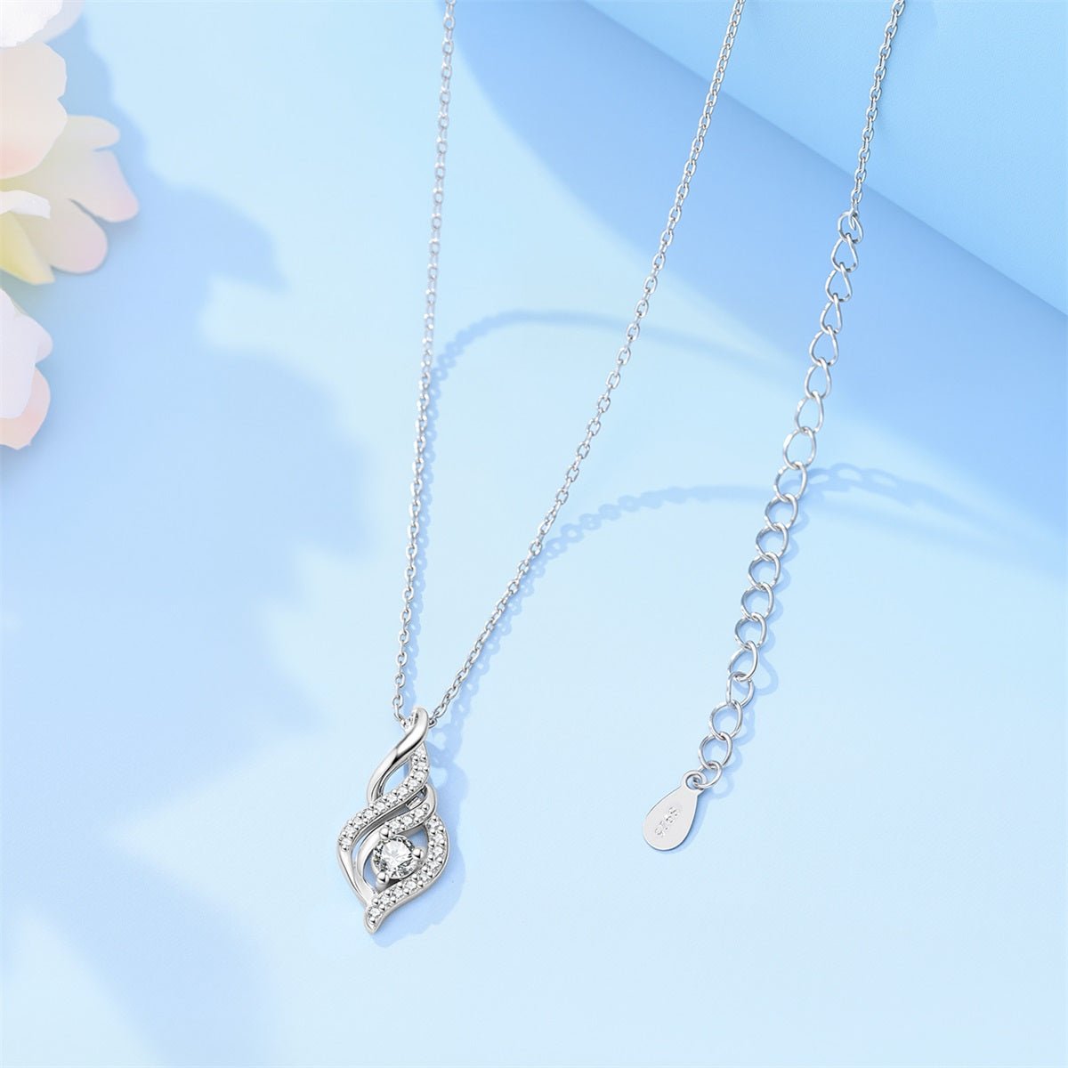 Pangama Jewelry Twisted Flame Pavé Pendant Necklace