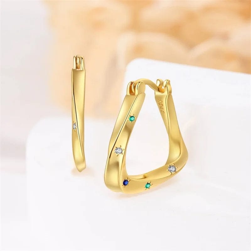Pangama Jewelry Twisted Gold Hoop Earrings